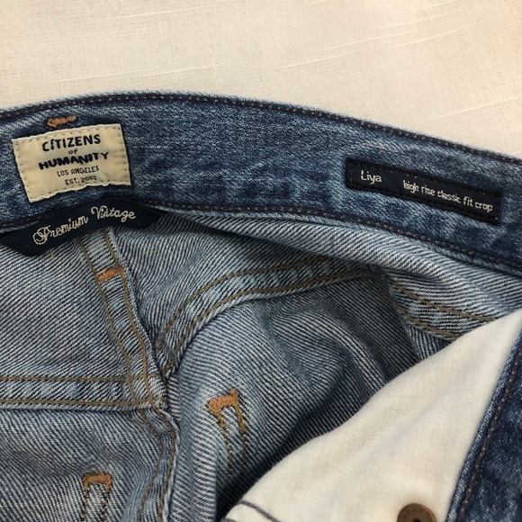 COH Liya hi-rise denim button fly distressed jean - Picture 2 of 8